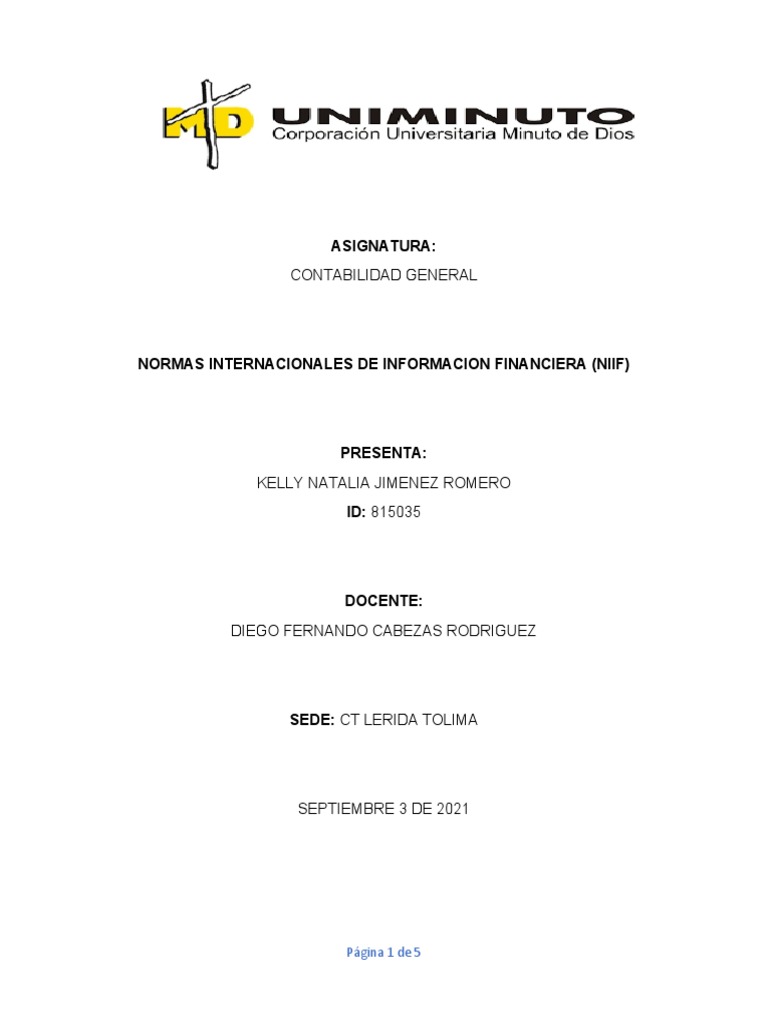 Normas Internacionales de Informacion Financiera (Niif) . | PDF ...