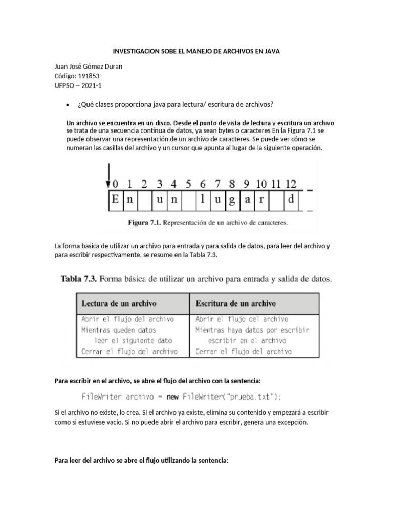 Manejo de Archivos en Java | PDF | Archivo de computadora | Java ...