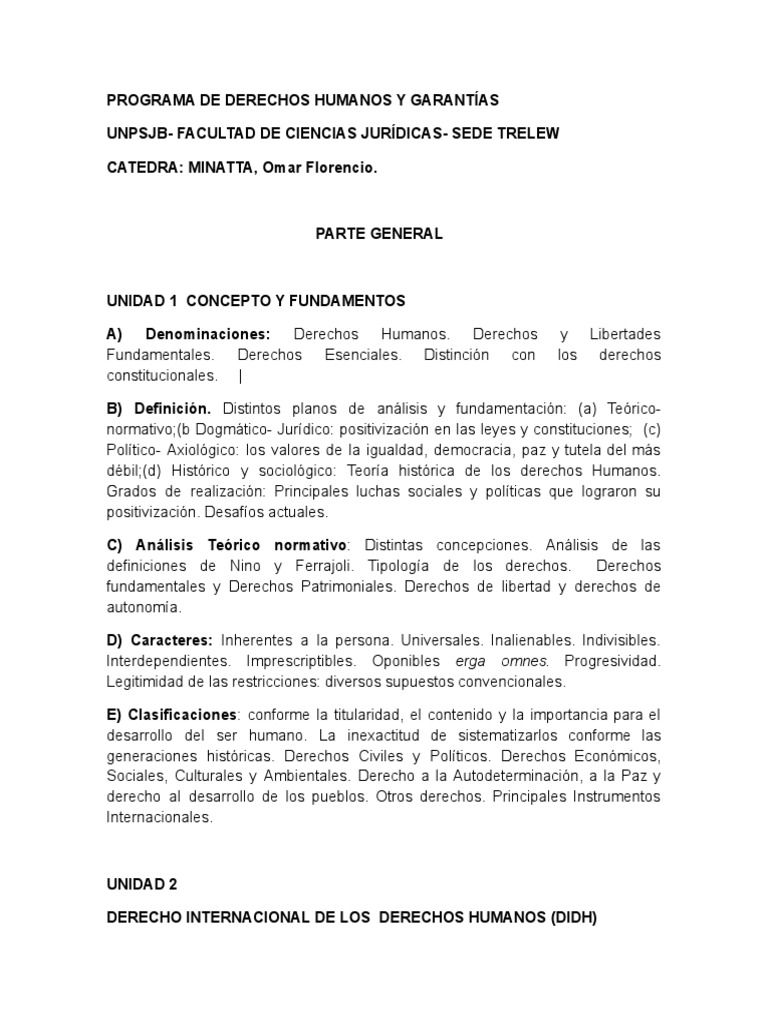Derechos Humanos Derecho Internacional de Los Derechos Humanos | PDF ...