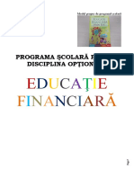 De La Joc La Educatie Financiara Programa Scolara Optional