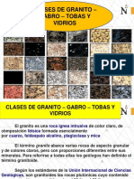 B. - Clases de Granito - Diorita - Gabro - Tobas y Vidrios