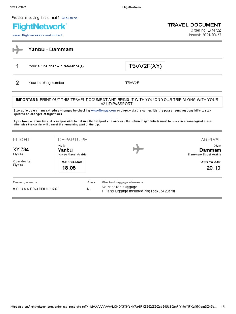 FlyNas Check-In Details for Flight XY 734 | PDF | Baggage | Transport
