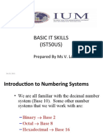 Basic IT Skills Document: Introduction to Numbering Systems