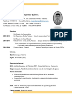 Curriculum Vitae. Luis Lisandro May May. Ingeniero Quimico