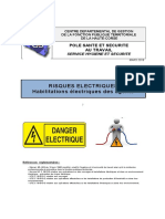 Risques Electriques Habilitations Électriques Des Agents: Pole Sante Et Securite Au Travail