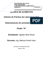 INFORME 2-ACTIVIDAD DE AGUA-Quimica de Alimentos