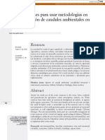 Dimensiones para Usar Metodologías en La Estimación de Caudales Ambientales en Colombia