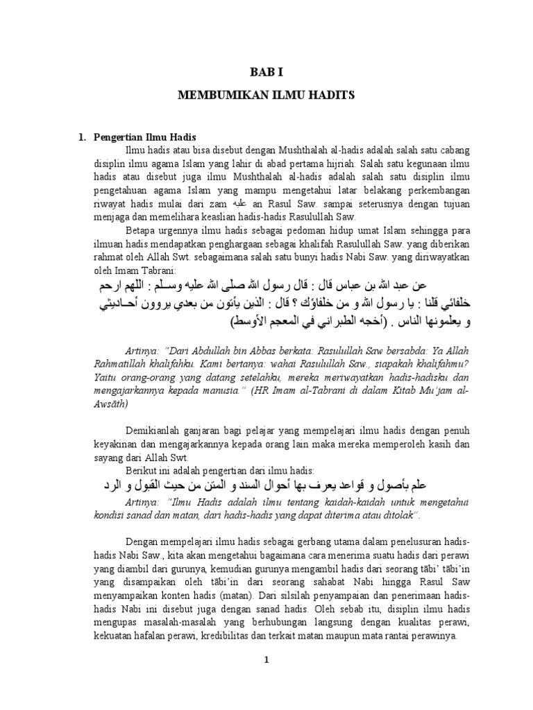 Pengantar Ilmu Hadis: Definisi dan Macamnya | PDF