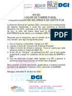 Aviso Nuevo Valor de Timbre Fiscal Incorporado en Solvencia de Cuota Fija