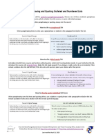 Citing Bulleted and Numbered Lists