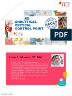 Hazard Analytical Critical Control Point: Linda S. Iskandar, ST, MM