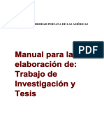 Manual para Elaboración de Trabajo de Investigación y de Tesis