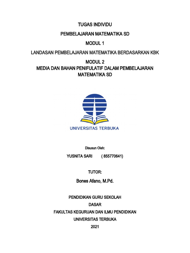 Kb 1 Dan 2 Pembelajaran Matematika Yusnita Sari Pdf