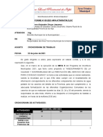 Modelo de Informe cronograma de trabajo