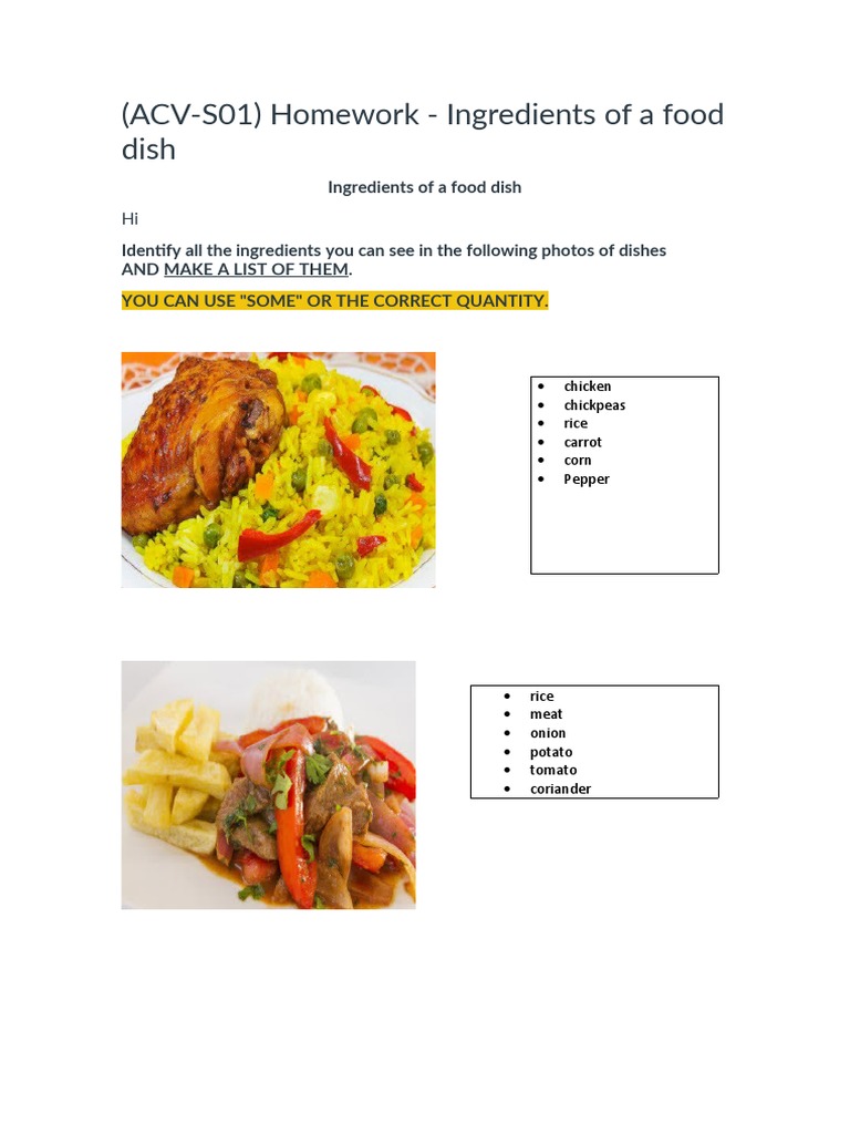 ACVIngredients of A Food | PDF