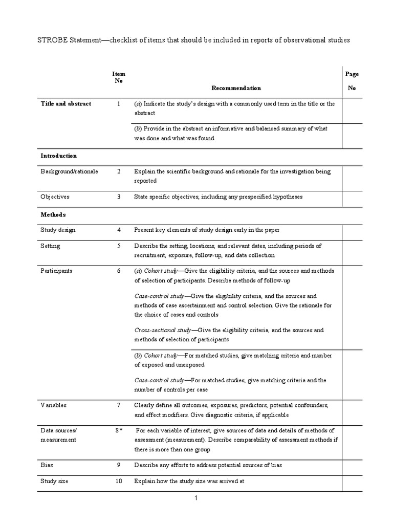 STROBE Checklist v4 Combined PDF Confounding Statistics