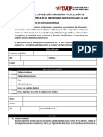 Formulario de Autorizacion de Registro y Publicacion de Produccion Academica en El Repositorio Institucional de La Uap