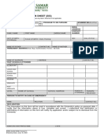 Student Information Sheet (Sis)