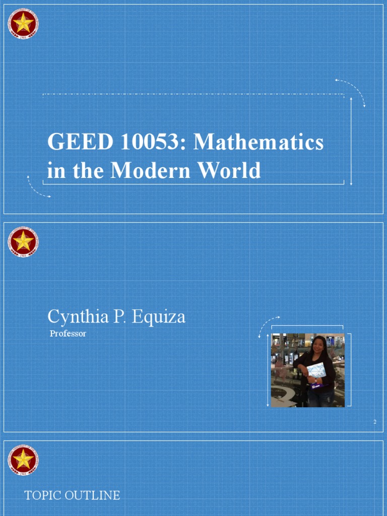 MMW - PPT1 Pattterns and Numbers | PDF | Pattern | Symmetry