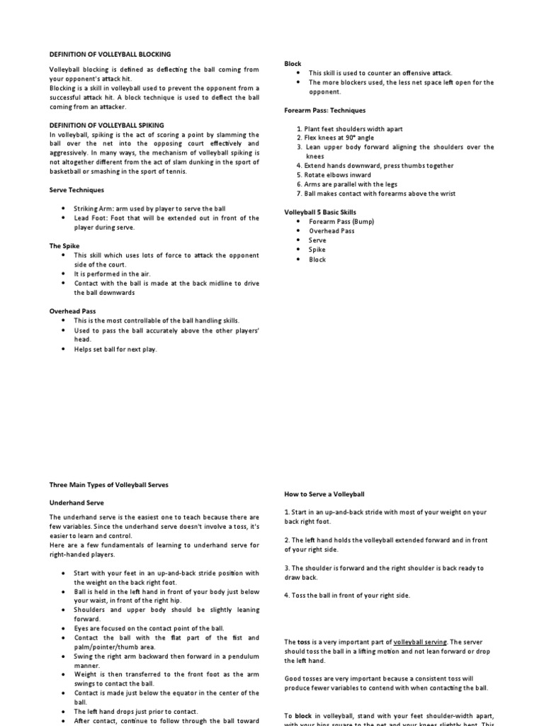 Definition of Volleyball Blocking | PDF | Volleyball | Teams