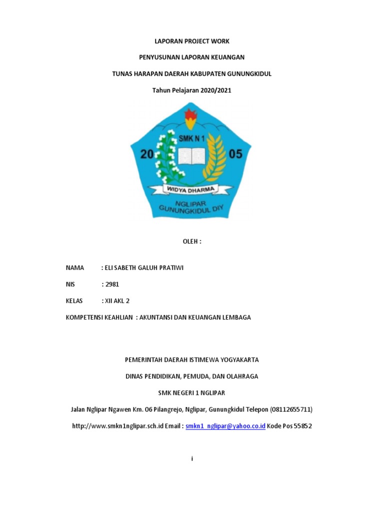 Laporan Project Work SMK N 1 Nglipar | PDF | Karier & Perkembangan | Bisnis