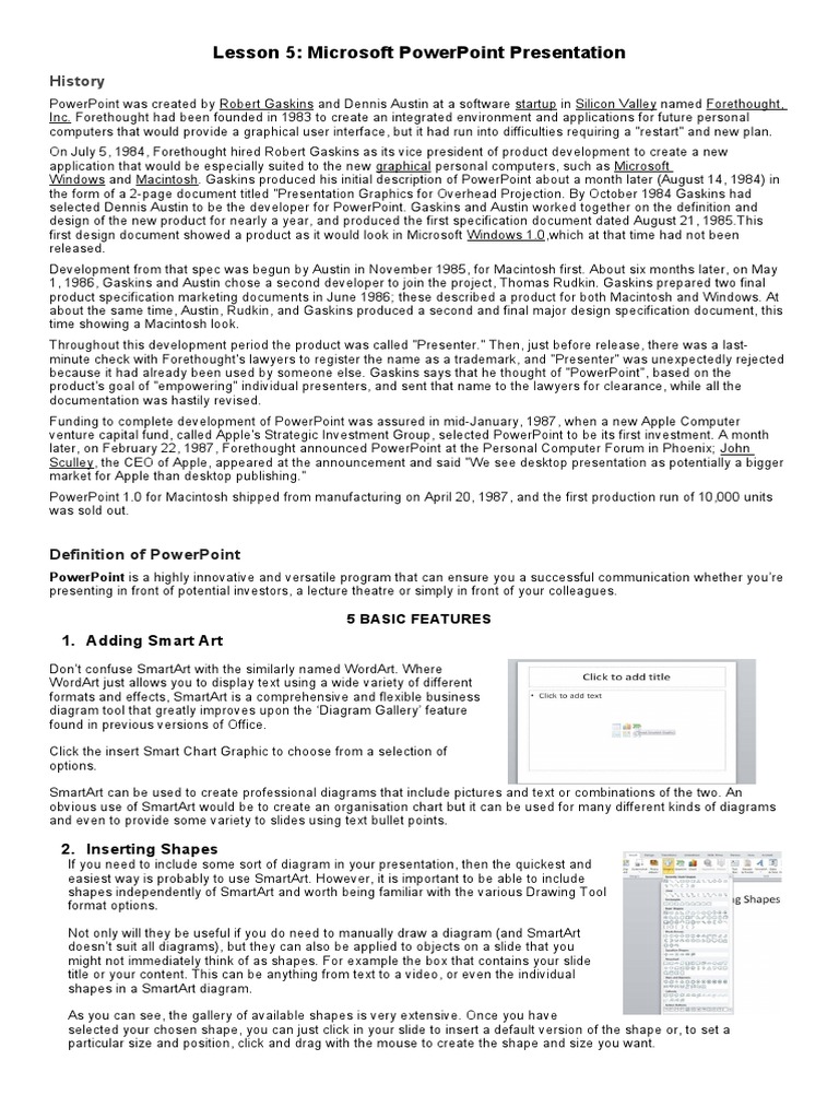 PowerPoint's Origins and Hyperlink Use | PDF | Hyperlink | Microsoft ...