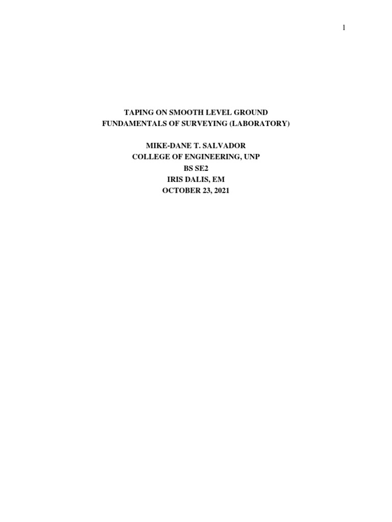Taping Techniques on Level Ground | PDF | Surveying