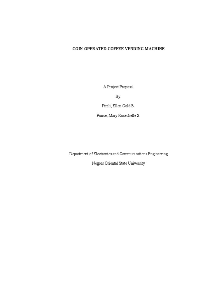 Coin-Operated Coffee Vending Machine | PDF | Semiconductors ...