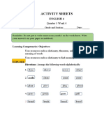 Activity Sheets: Quarter 3 Week 4