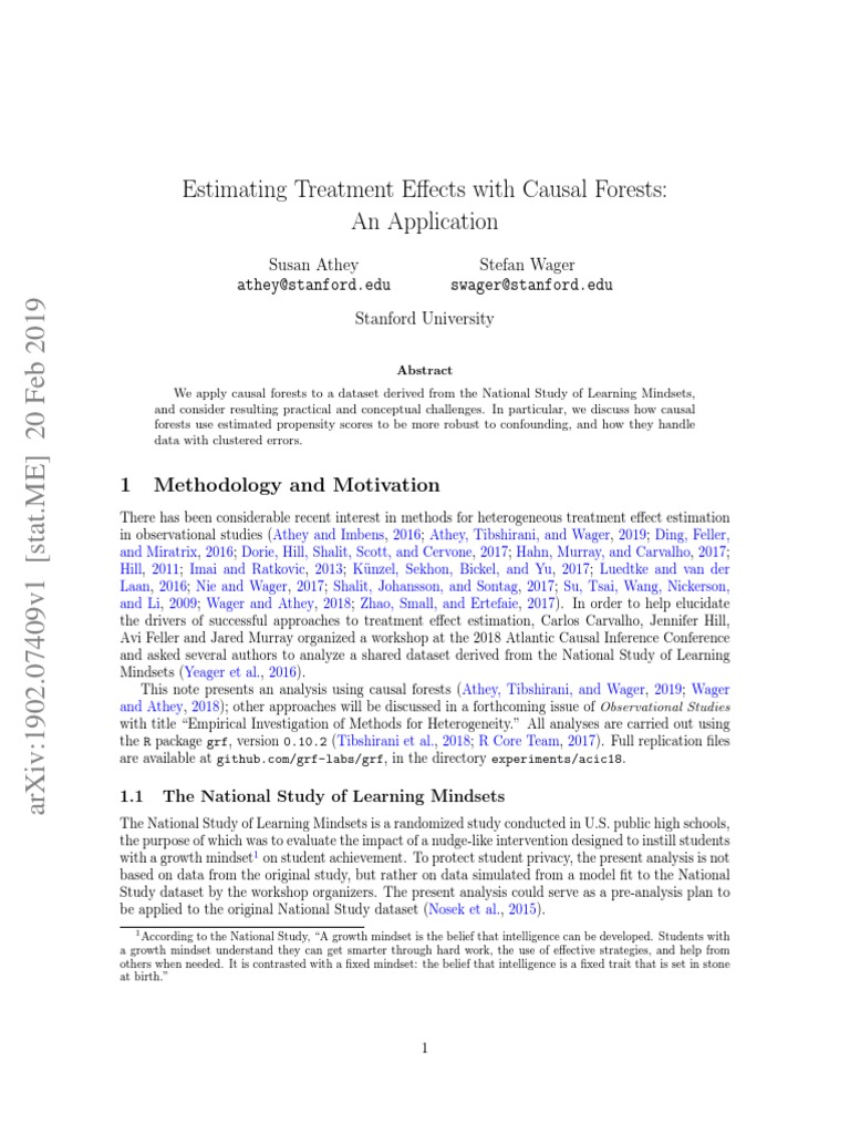 Causal Forest Athey Wagner 2019 | PDF | Regression Analysis ...