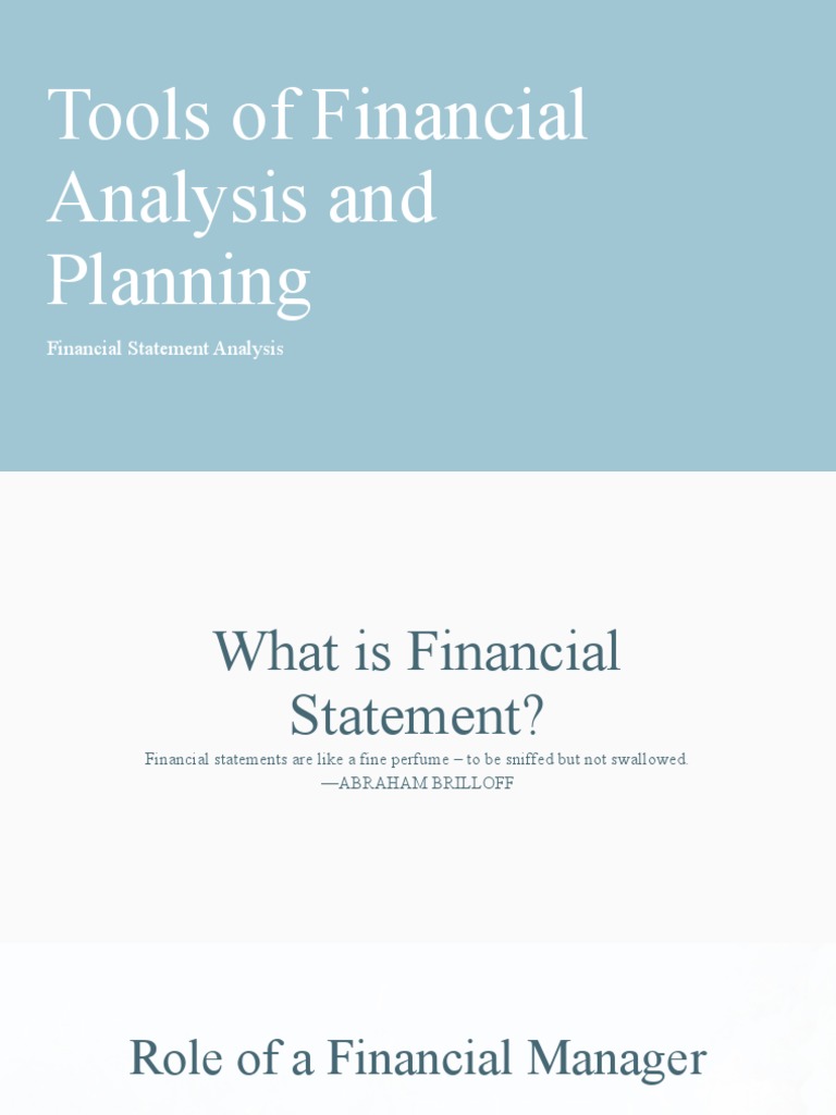 Financial Analysis and Planning Tools | PDF | Balance Sheet | Expense