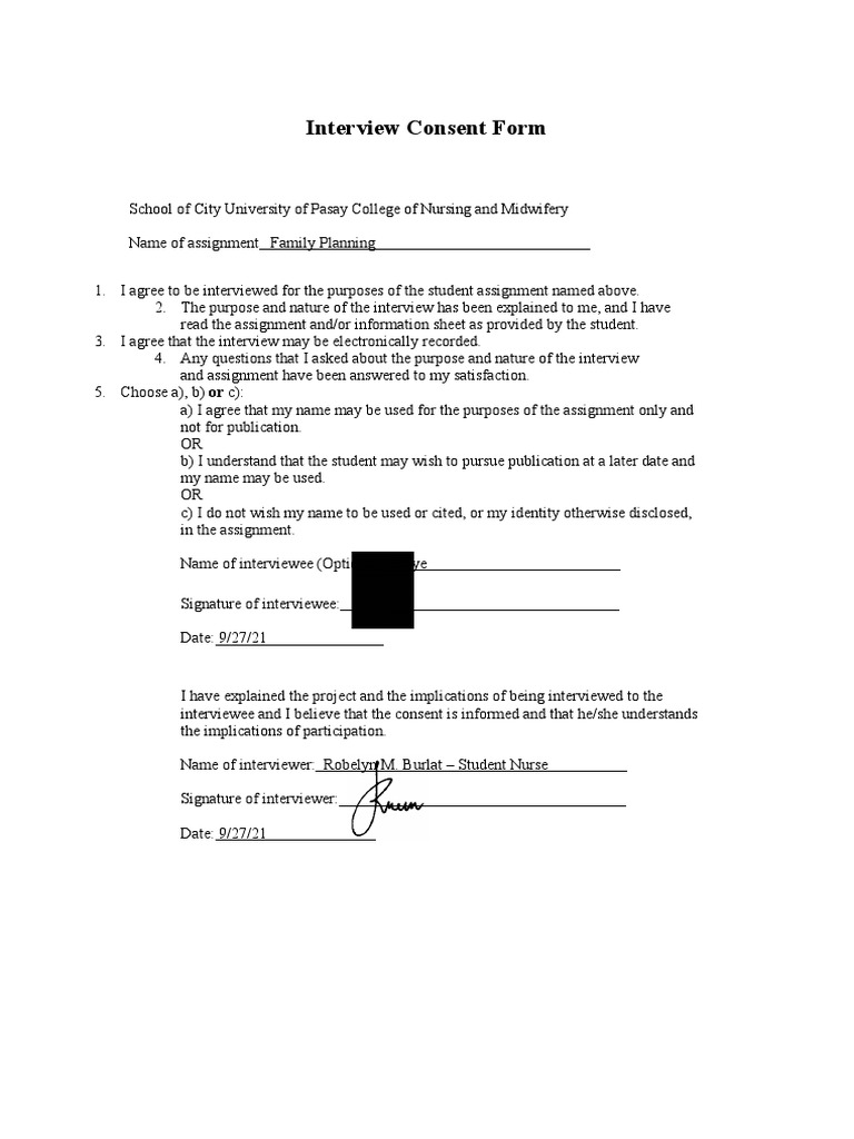 Interview Consent Form | PDF