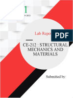 CE-212 Lab Report on Structural Mechanics Materials