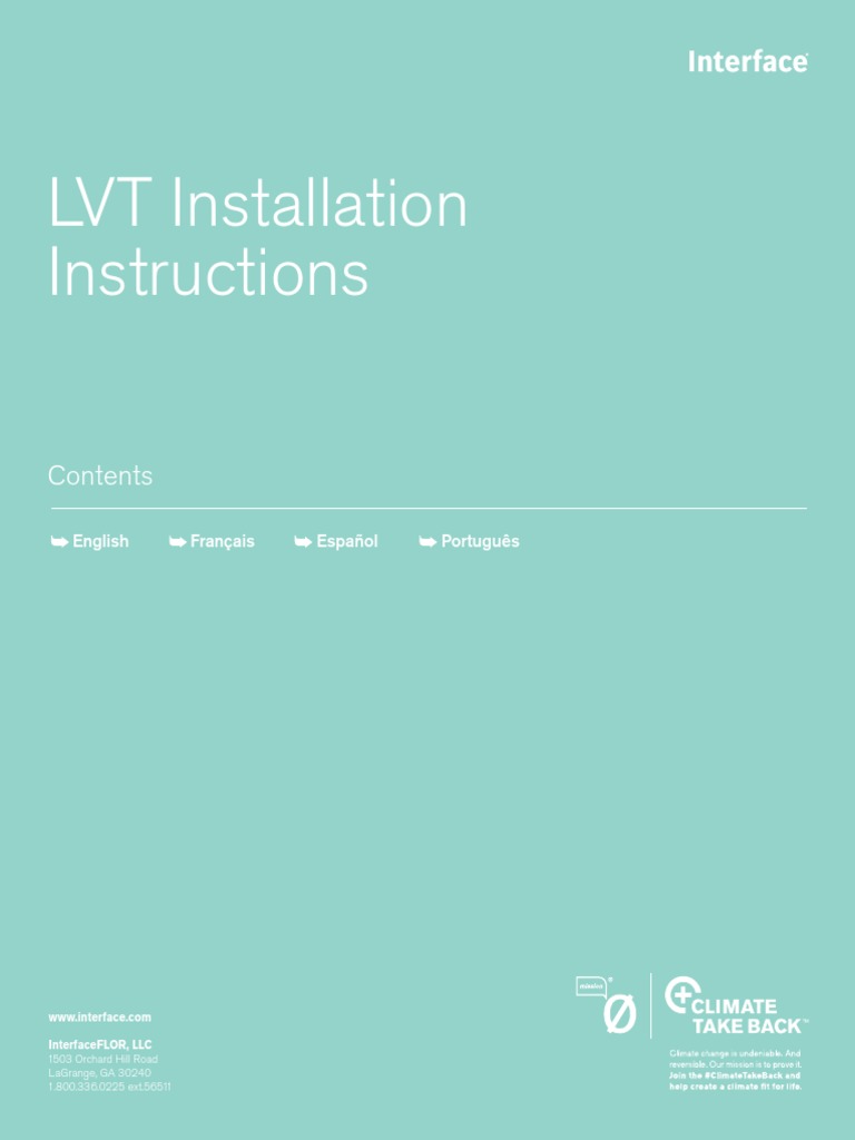 LVT Installation Instructions: English Español Français Português | PDF ...