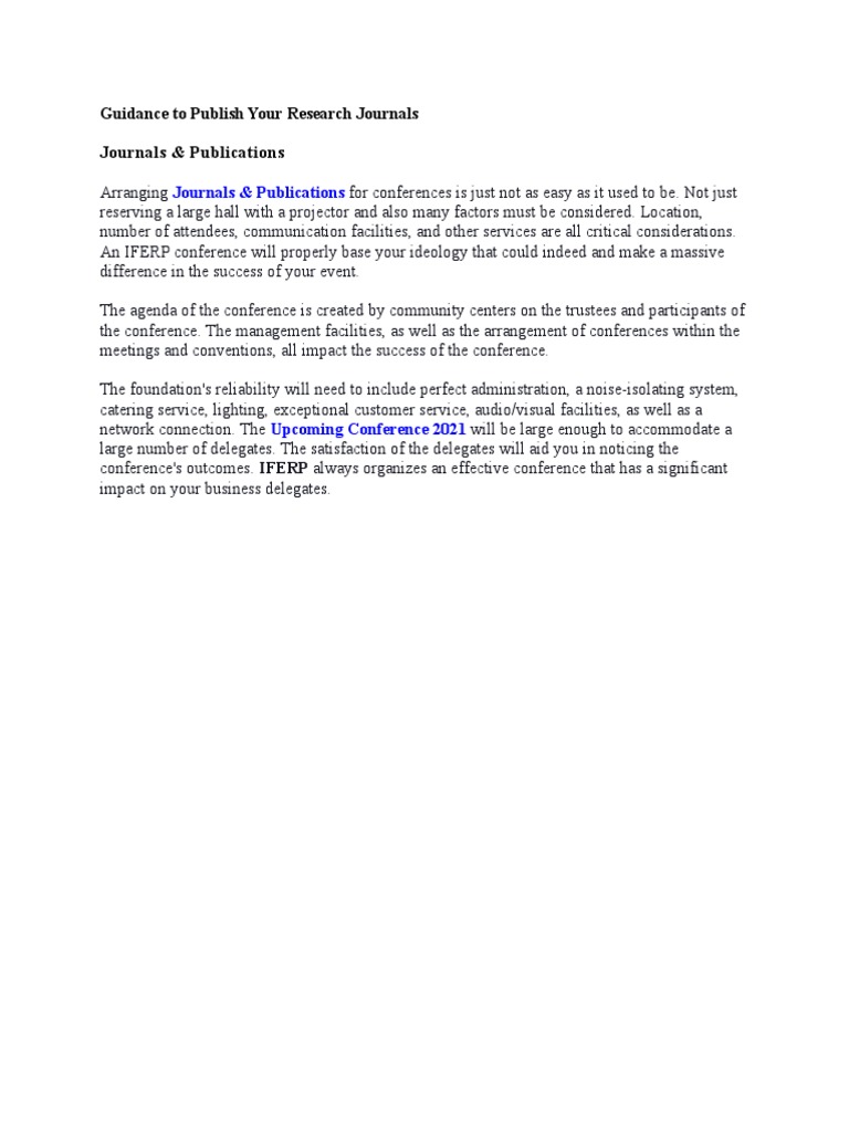 Guidance To Publish Your Research Journals | PDF
