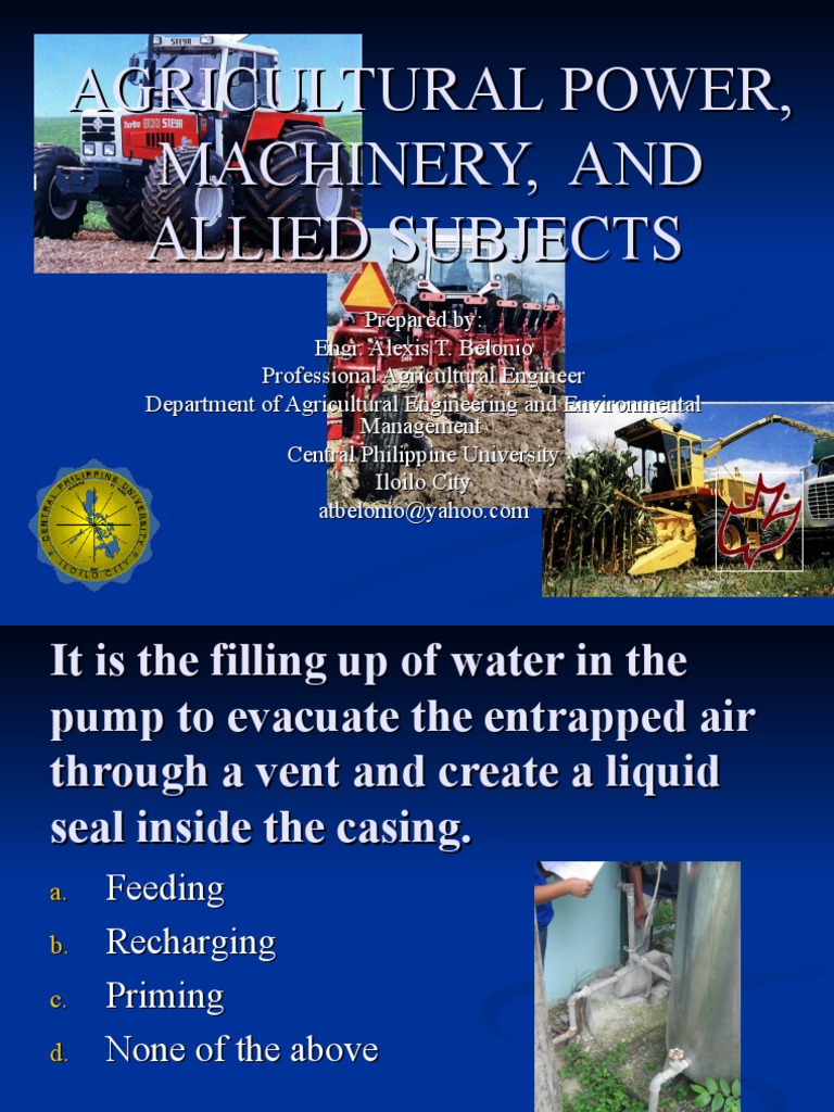 Agricultural Power, Machinery and Allied Subjects Part 1 PDF