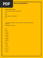 Dbms Lab Assignment-8: Answer All The Questions