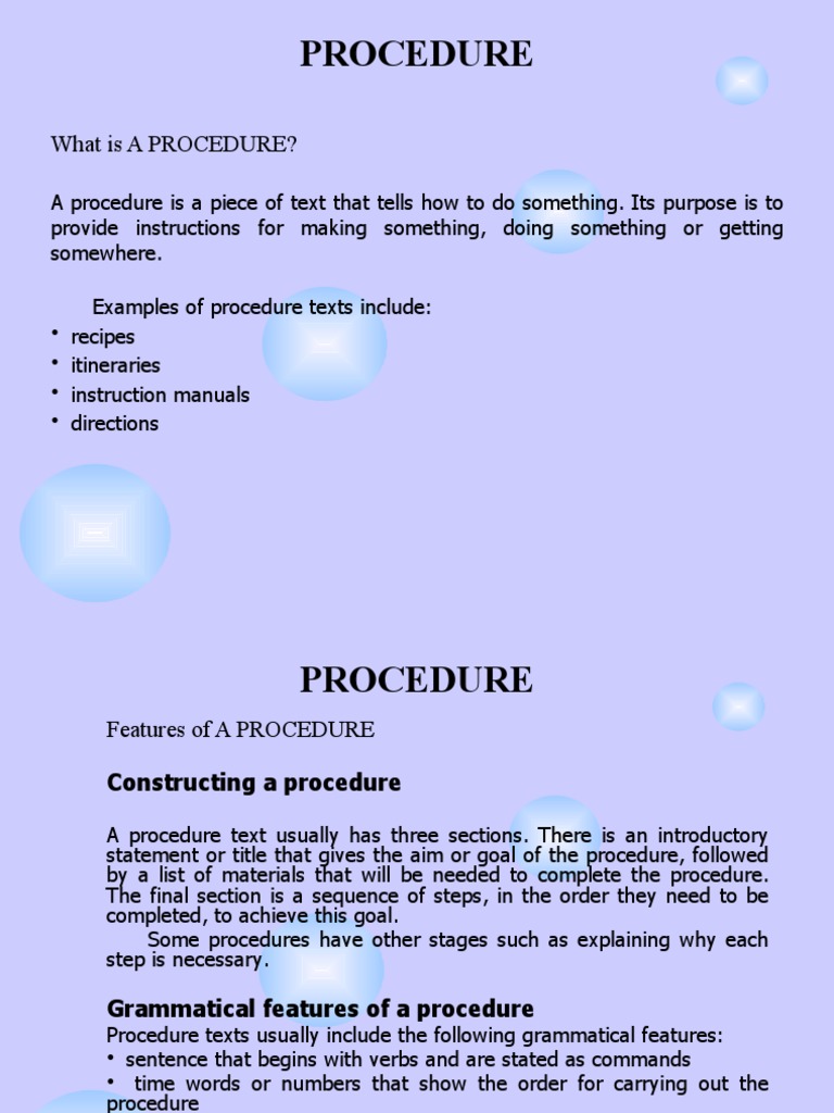 Procedure: What Is A Procedure? | PDF | Linguistics | Grammar
