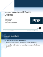 Tactics To Achieve Software Qualities: March 2014 Ying SHEN SSE, Tongji University