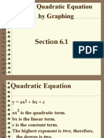Solving Quadratic Equation by Graphing: Section 6.1