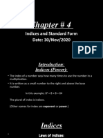 Chapter # 4: Indices and Standard Form Date: 30/nov/2020