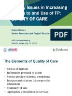 Priority Issues in Increasing Access To and Use of FP: Quality of Care