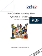 Pre-Calculus Activity Sheet Quarter 2 - Melc 13: (Stem - Pc11T-Iih-2)