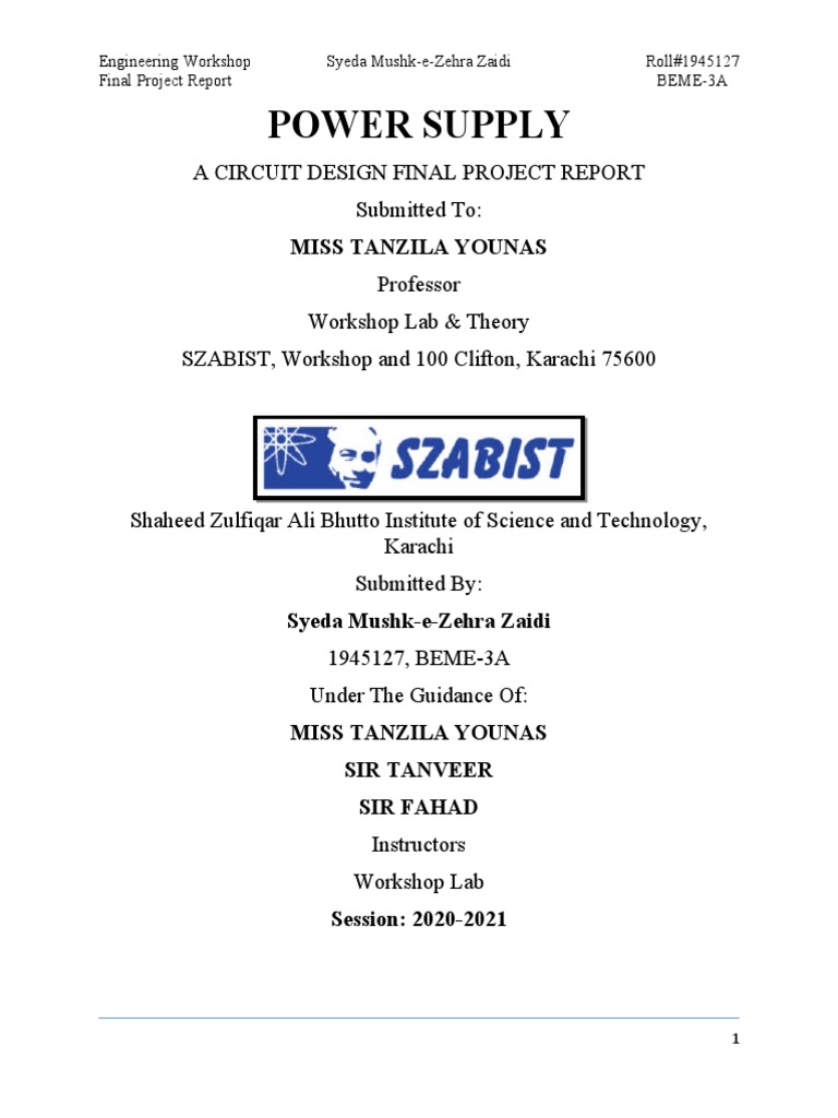 DC Power Supply Circuit Design Report | PDF | Printed Circuit Board ...