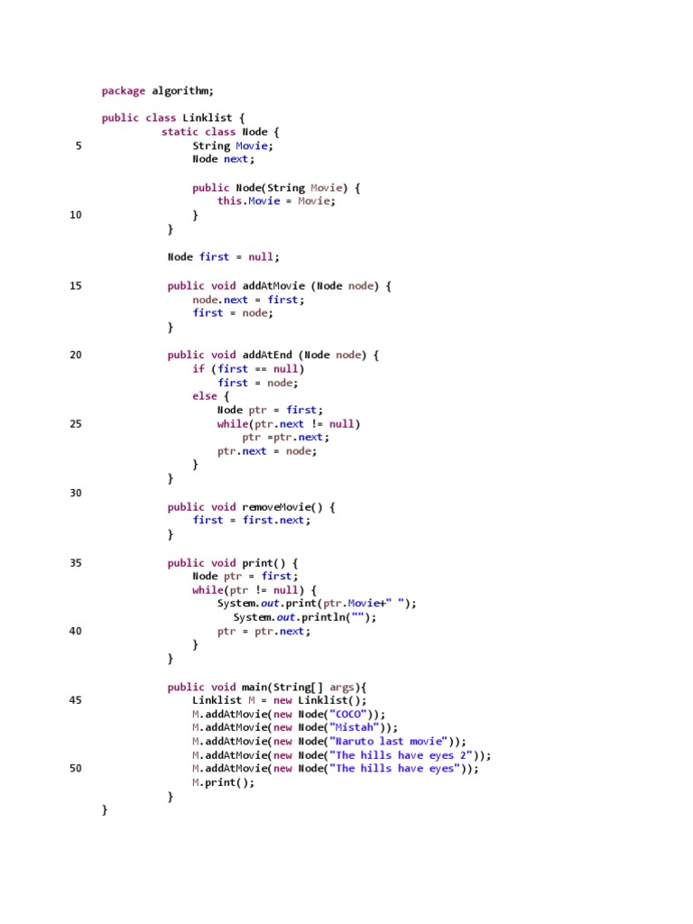 Package Public Class Static Class: Movie Next | PDF