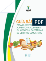 Guia Basica para La Oferta de Alimentos Saludables en Kioscos y Cafeterias de Centros Educativos