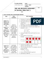 Study Guide and Revision Worksheet For The End-Term Test 2: Envisionmath 1