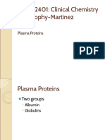 MLAB 2401: Clinical Chemistry Keri Brophy-Martinez: Plasma Proteins