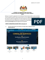 Ministry of Foreign Affairs, Malaysia Application For Certificate of Good Conduct (CGC)