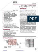 Features Description: LT3045 20V, 500ma, Ultralow Noise, Ultrahigh PSRR Linear Regulator